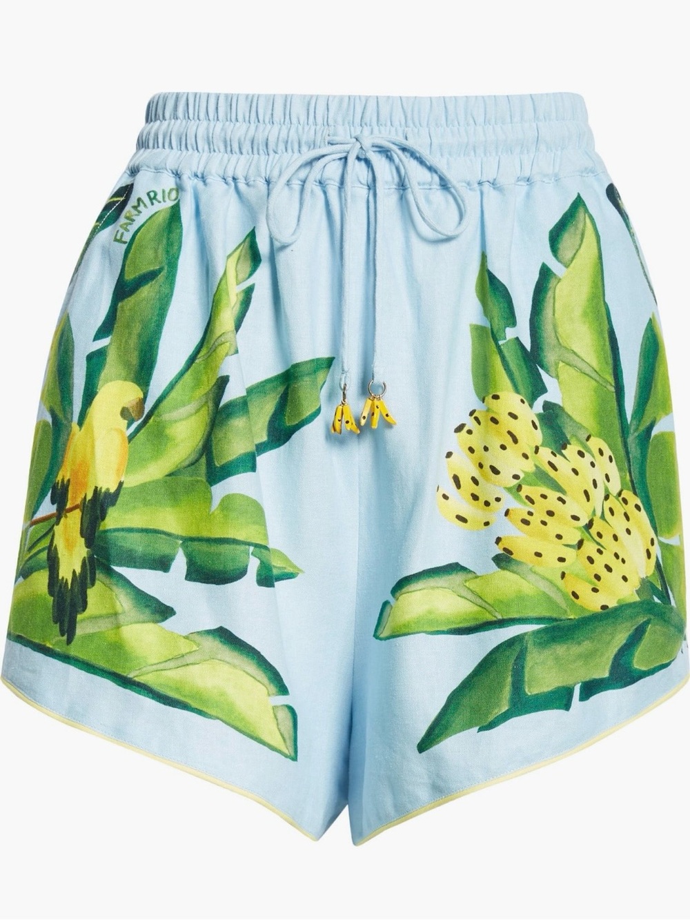 FARM Rio Summer Foliage Print Linen Shorts, Size M, NWT